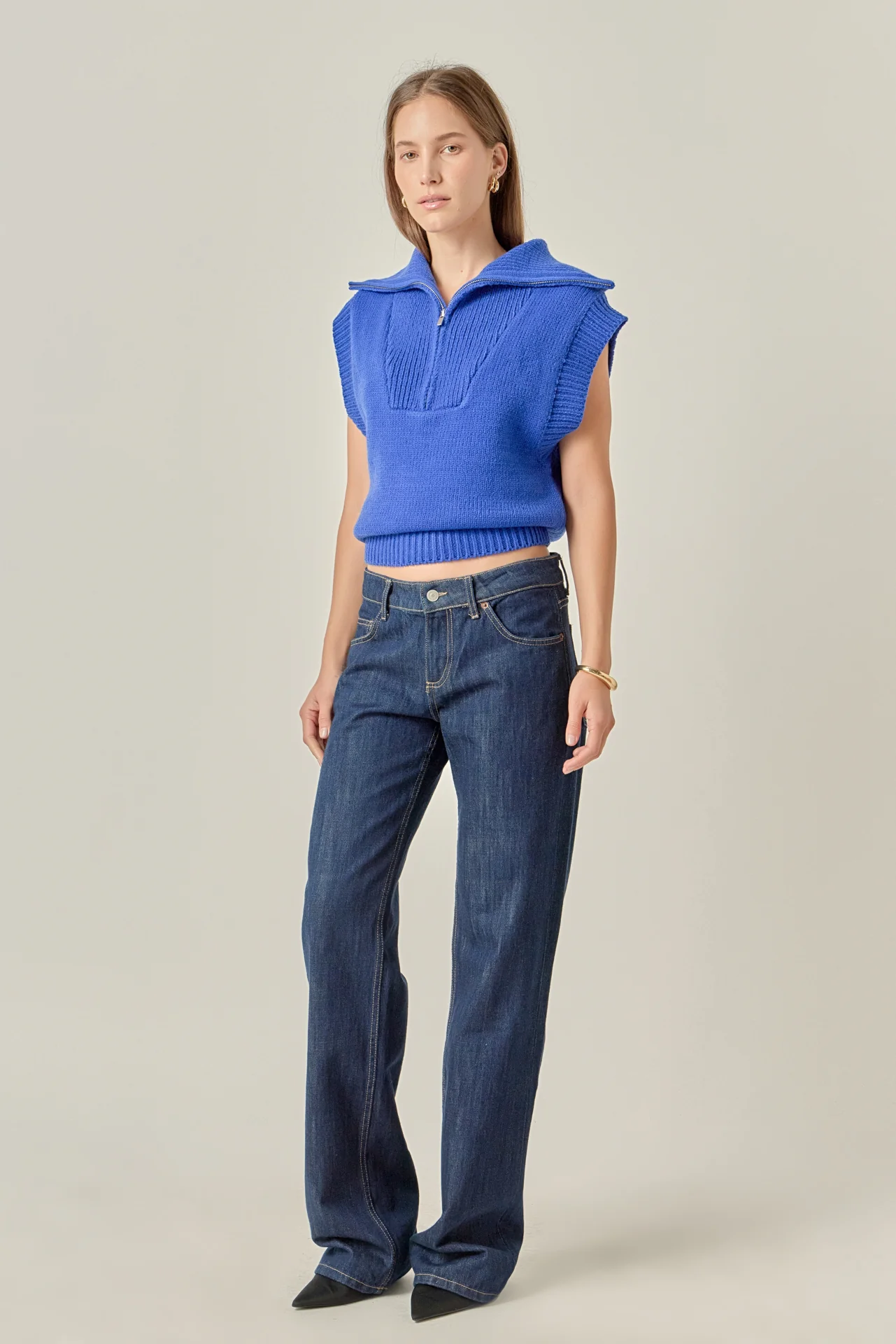 Zip Mock Neck Knit Vest - Image 13