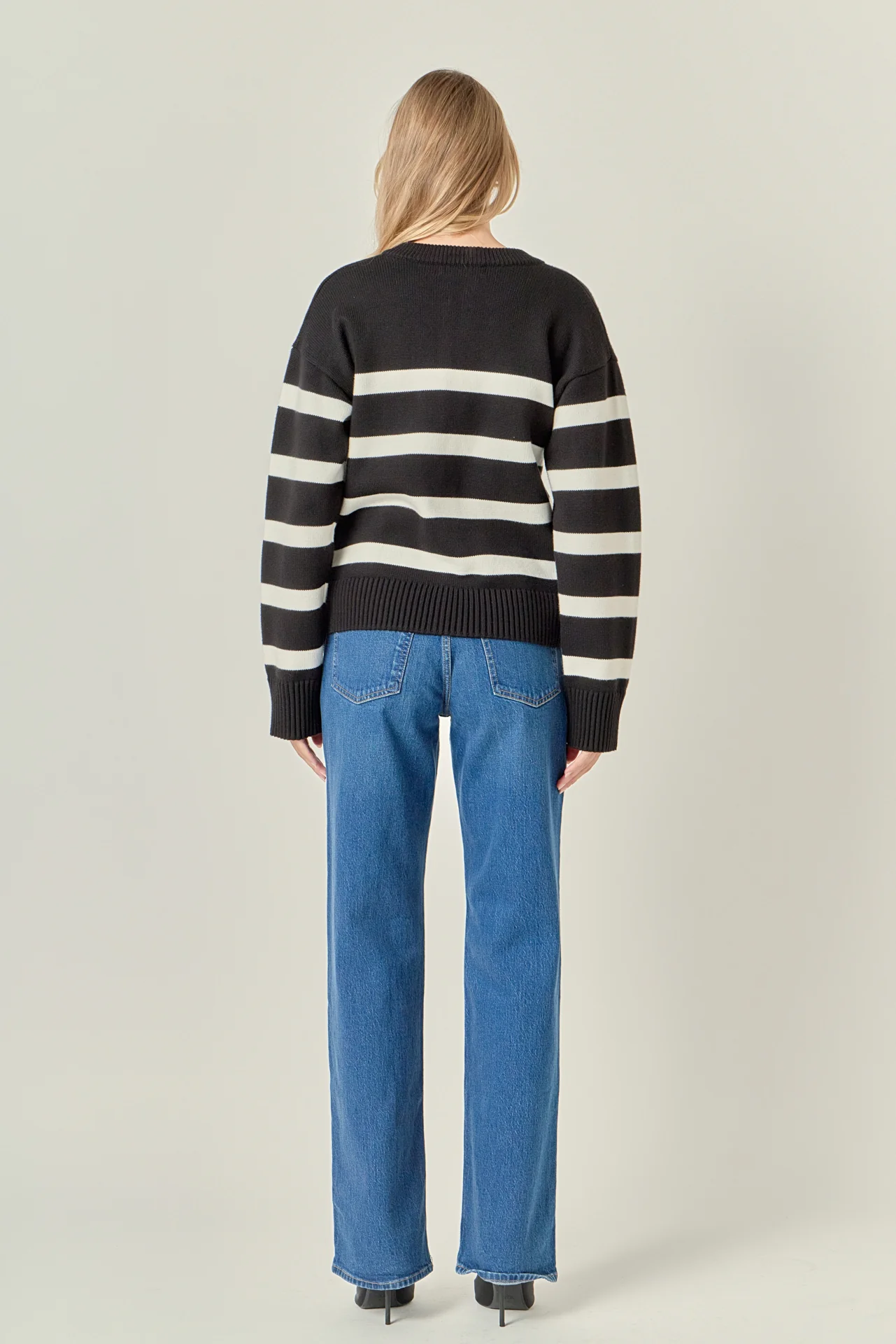 Zip Up Striped Sweater - Image 4